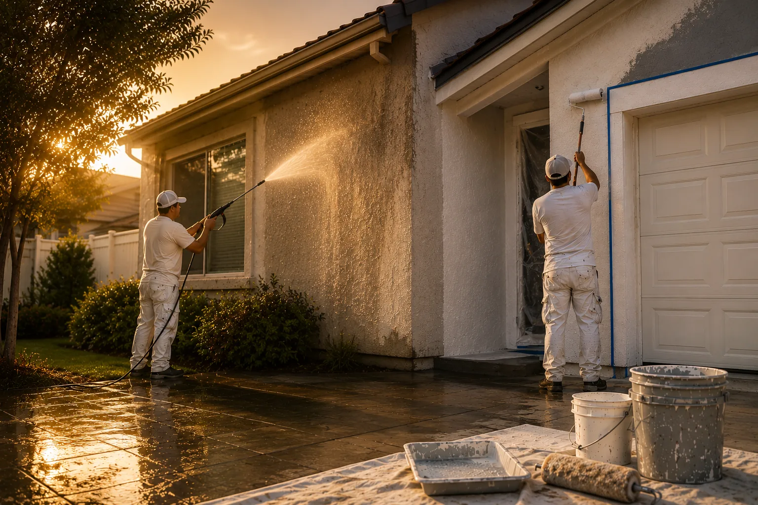 Pressure washing exterior cleaning